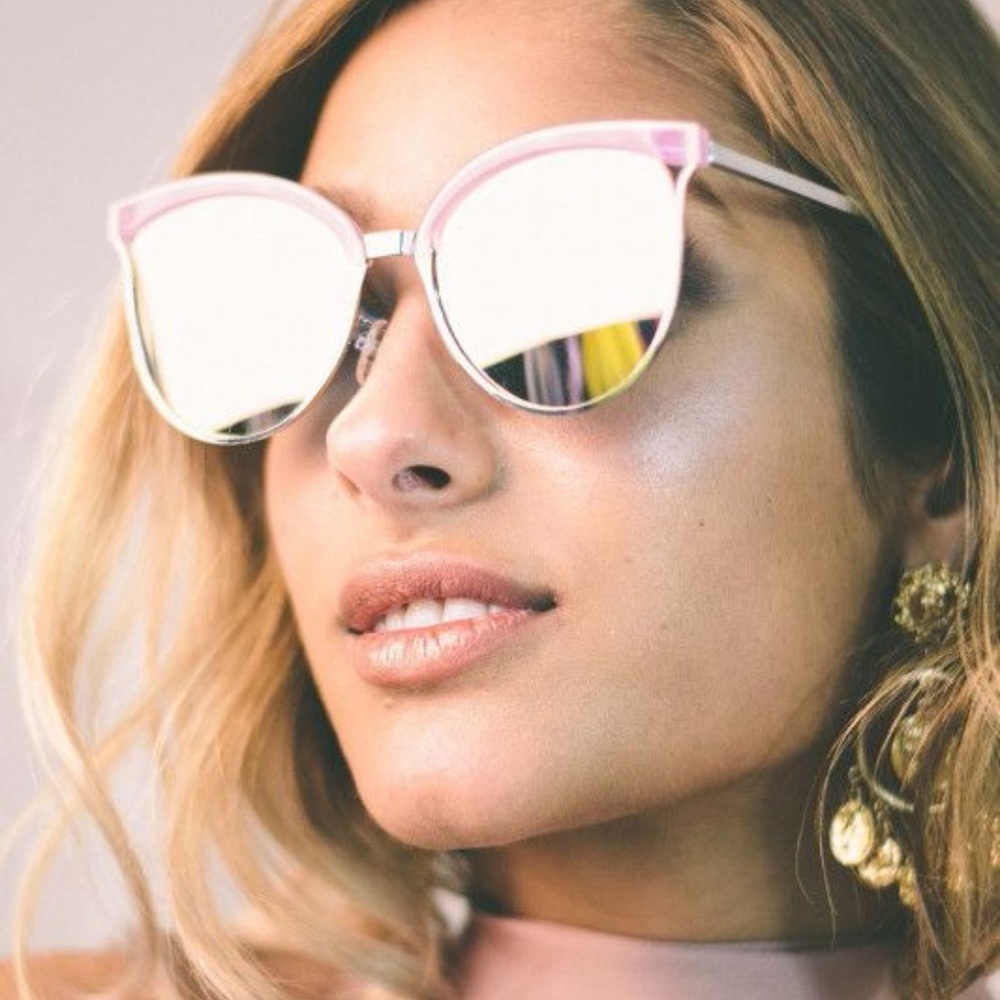 Quay Australia Pink Mirrored Cat Eye Sunglasses